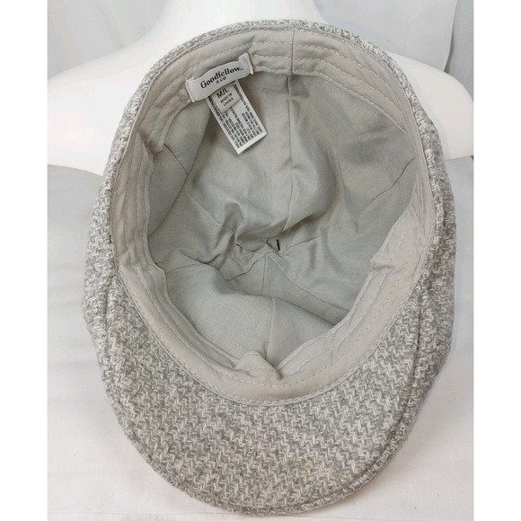 Goodfellow & Co Newsboy Cap Size M/L 6 Panel Duckbill Hat Gray Tweed Wool Poly - Picture 7 of 8